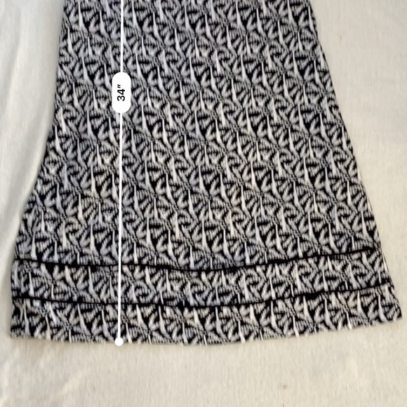 Vineyard Vines Linen Shift Dress Palm Print Black White Size 8 Lined Resort Prep - Picture 4 of 13